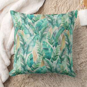 Pattern Boho Banana Leaves Cushion