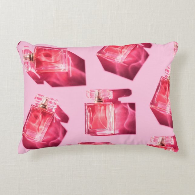 Pattern bottles of woman perfume decorative cushion (Front)