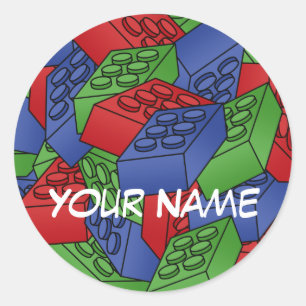 Pattern - Bright Building Blocks Classic Round Sticker