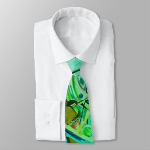 Pattern Business Modern Abstract Green Tie