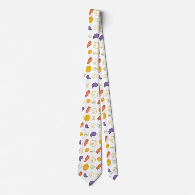 pattern Carrots eggplants and lemons Tie (Front)