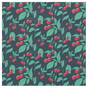 Pattern cherry tomatoes on the bushes fabric