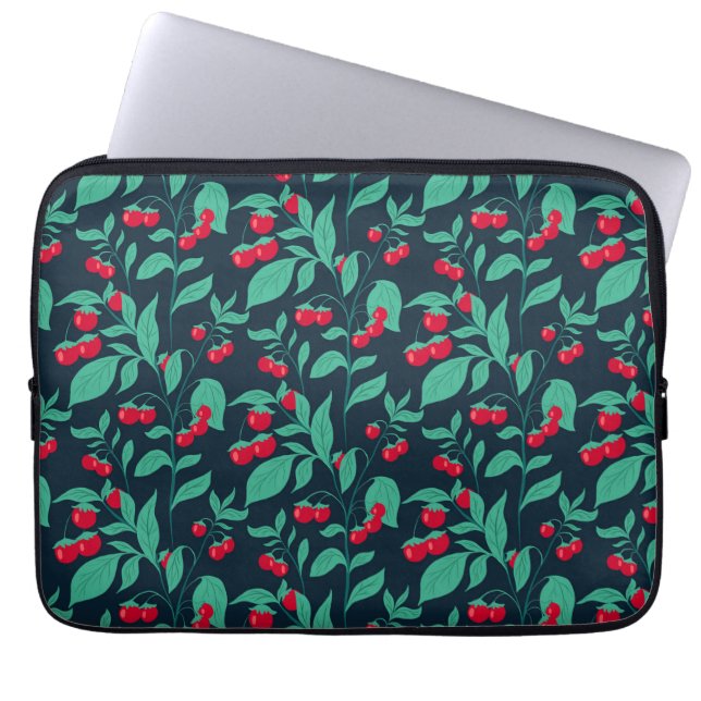 Pattern cherry tomatoes on the bushes  laptop sleeve (Front)