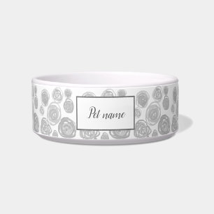 Pattern Chic Rose Simple Black Floral Grey Bowl
