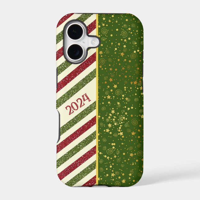 Pattern Christmas stripe iPhone Case (Back)