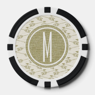 Pattern Circle 1 Mono - 4 Poker Chips
