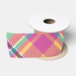 Pattern Colorfull Modern Geometric Vintage  Satin Ribbon
