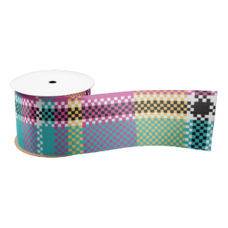 Pattern Colorfull Stylish Design Geometric Vintage Satin Ribbon