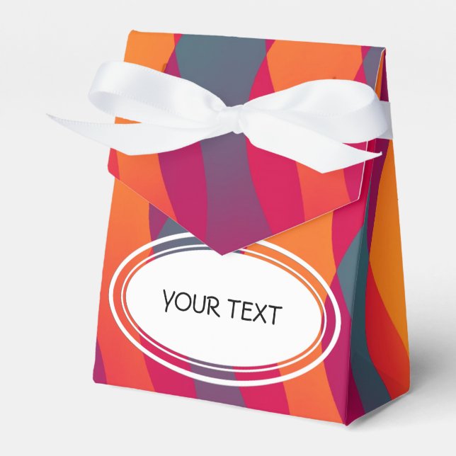 Pattern - coloured waves + your text favour box (Front Side)