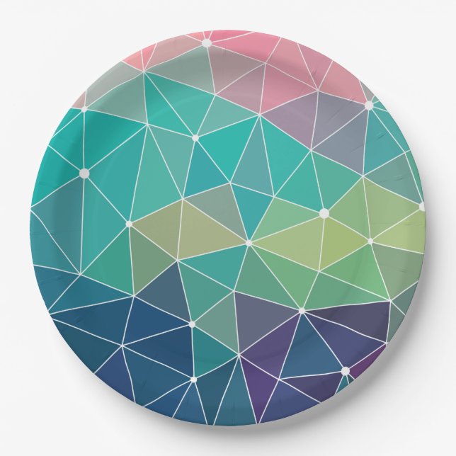 Pattern Colourful Inspiration Retro Cute  Paper Plate (Front)