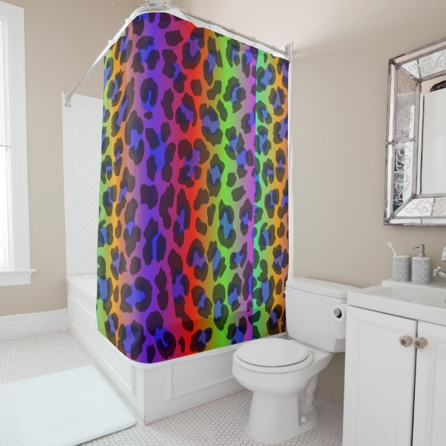 Pattern Colourful Inspiration Retro Tiger   Shower Curtain (In Situ)