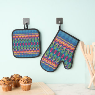 Pattern combo from Unicorn 2 Oven Mitt & Pot Holder Set