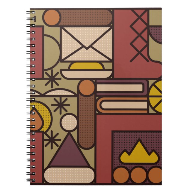 Pattern: cosy evening. Vintage illustrationabstrac Notebook (Front)