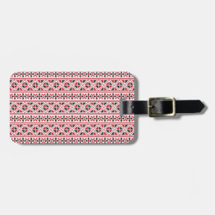 Pattern cross-stitch luggage tag