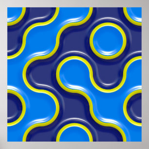 Pattern curve design seamless poster