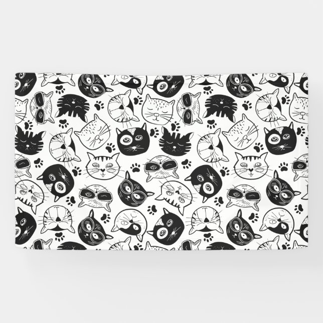 Pattern cute cat house cat, Maine Coon Banner (Horizontal)