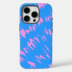 Pattern Design in Blue and Pink iPhone 16 Pro Case