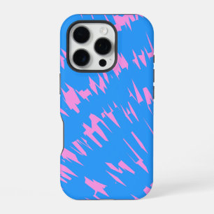 Pattern Design in Blue and Pink iPhone 16 Pro Case