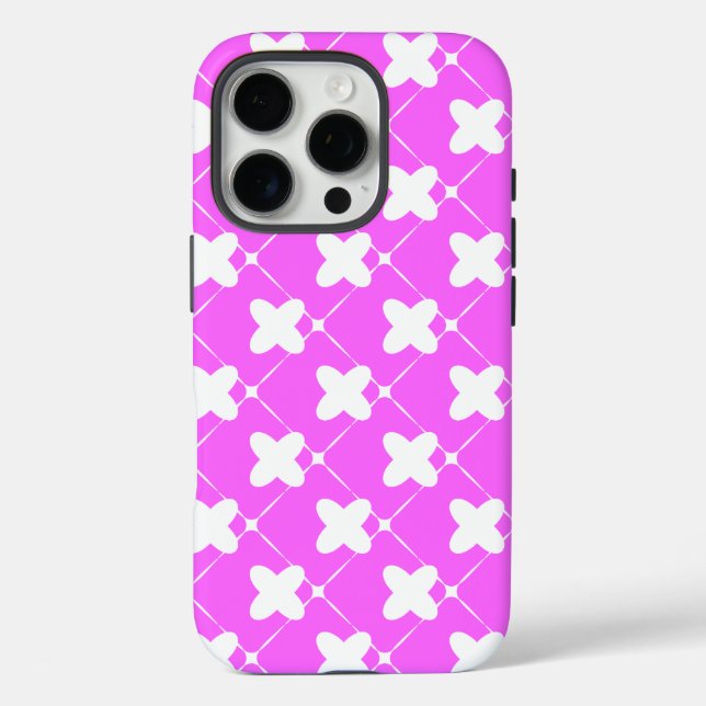 Pattern Design in Pink and White Case-Mate iPhone Case (Back)
