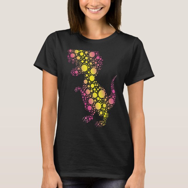 Pattern Dinosaur Colourful September International T-Shirt (Front)