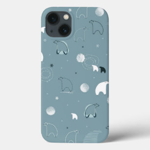 pattern displaying a cute polar iPhone 13 case