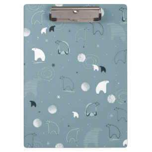 pattern displaying a cute polar clipboard