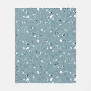 pattern displaying a cute polar fleece blanket