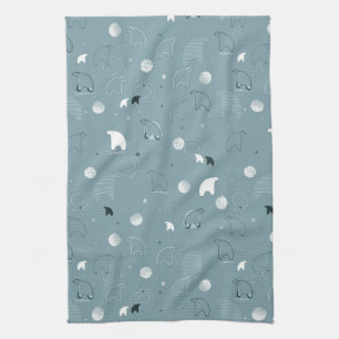 pattern displaying a cute polar tea towel