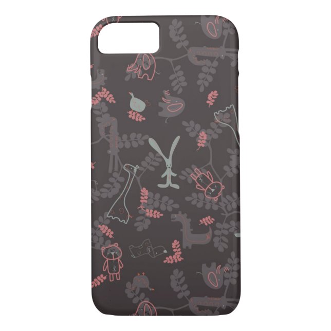 pattern displaying baby animals 1 Case-Mate iPhone case (Back)