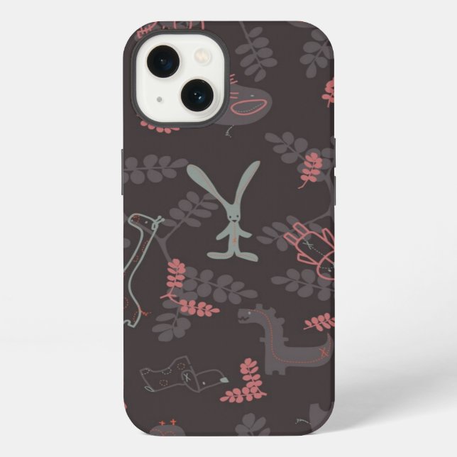pattern displaying baby animals 1 iPhone case (Back)