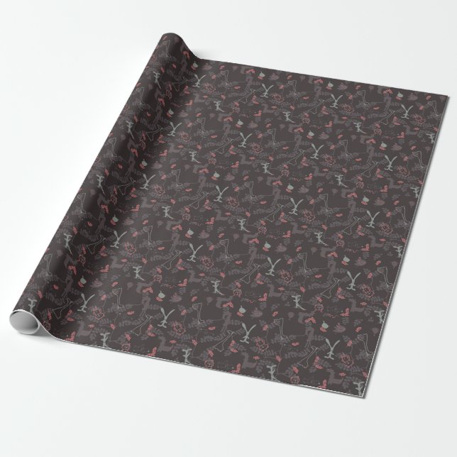 pattern displaying baby animals 1 wrapping paper (Unrolled)