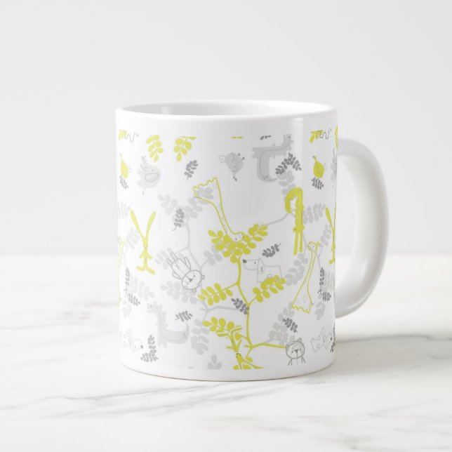 pattern displaying baby animals 2 large coffee mug (Front Right)