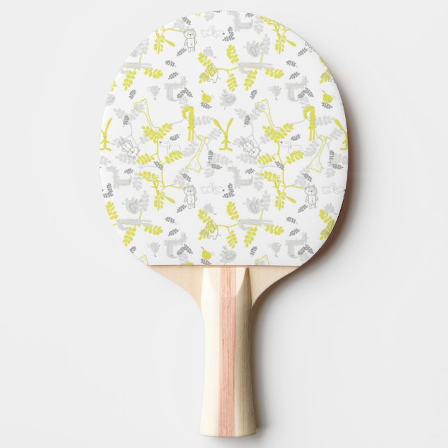 pattern displaying baby animals 2 ping pong paddle (Front)