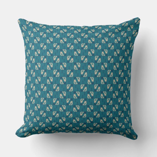 pattern displaying birds cushion (Front)