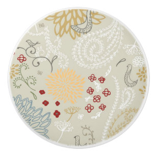 pattern displaying curly garden ceramic knob
