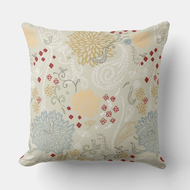 pattern displaying curly garden cushion (Front)