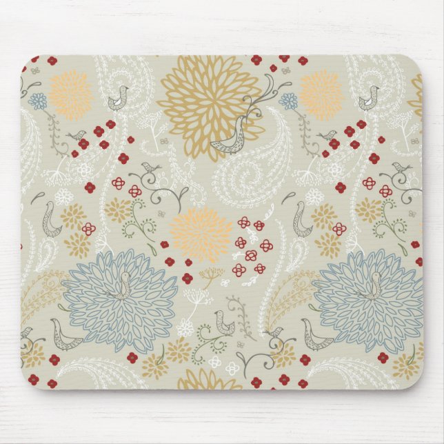 pattern displaying curly garden mouse pad (Front)