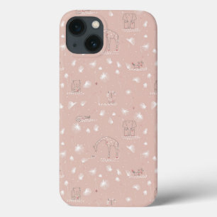 pattern displaying cute baby jungle animals iPhone 13 case