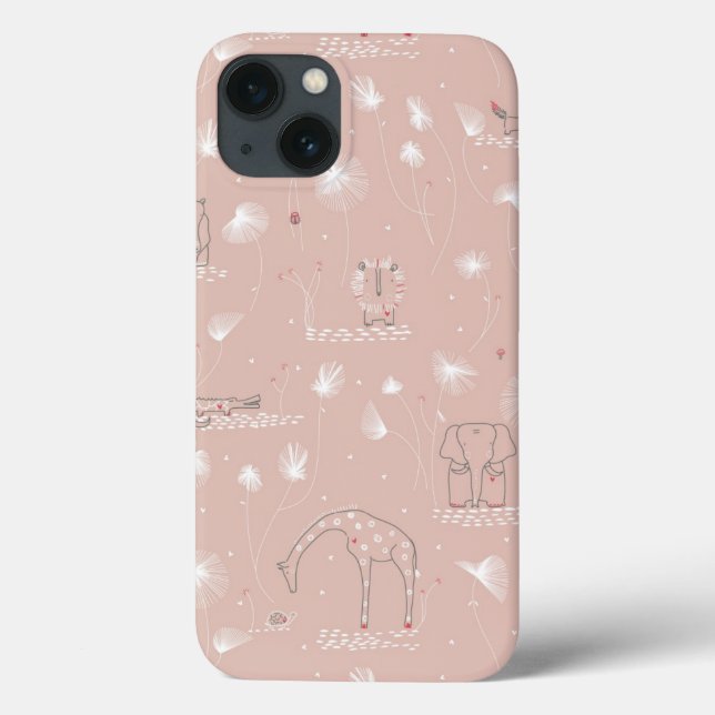 pattern displaying cute baby jungle animals Case-Mate iPhone case (Back)