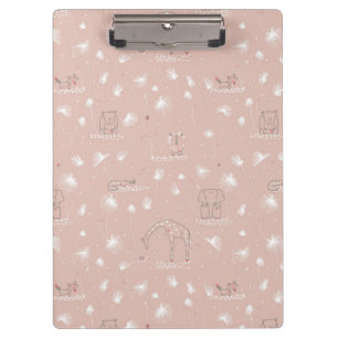 pattern displaying cute baby jungle animals clipboard
