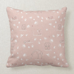 pattern displaying cute baby jungle animals cushion