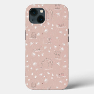 pattern displaying cute baby jungle animals iPhone 13 case