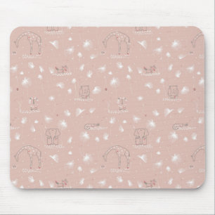pattern displaying cute baby jungle animals mouse pad