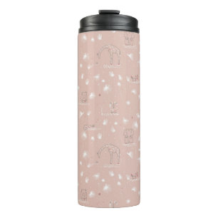 pattern displaying cute baby jungle animals thermal tumbler