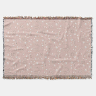 pattern displaying cute baby jungle animals throw blanket