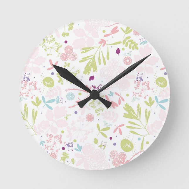 pattern displaying floral round clock (Front)