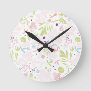 pattern displaying floral round clock