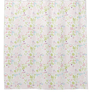 pattern displaying floral shower curtain