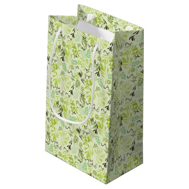 pattern displaying little baby birds small gift bag (Back Angled)