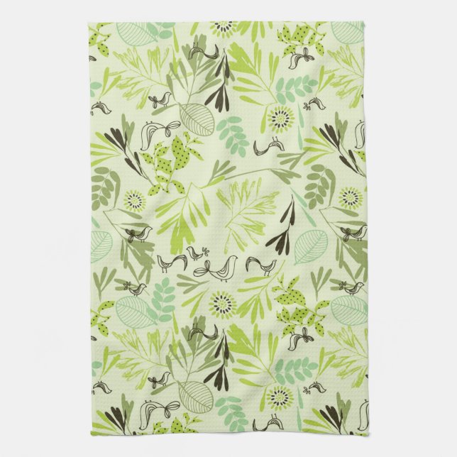 pattern displaying little baby birds tea towel (Vertical)